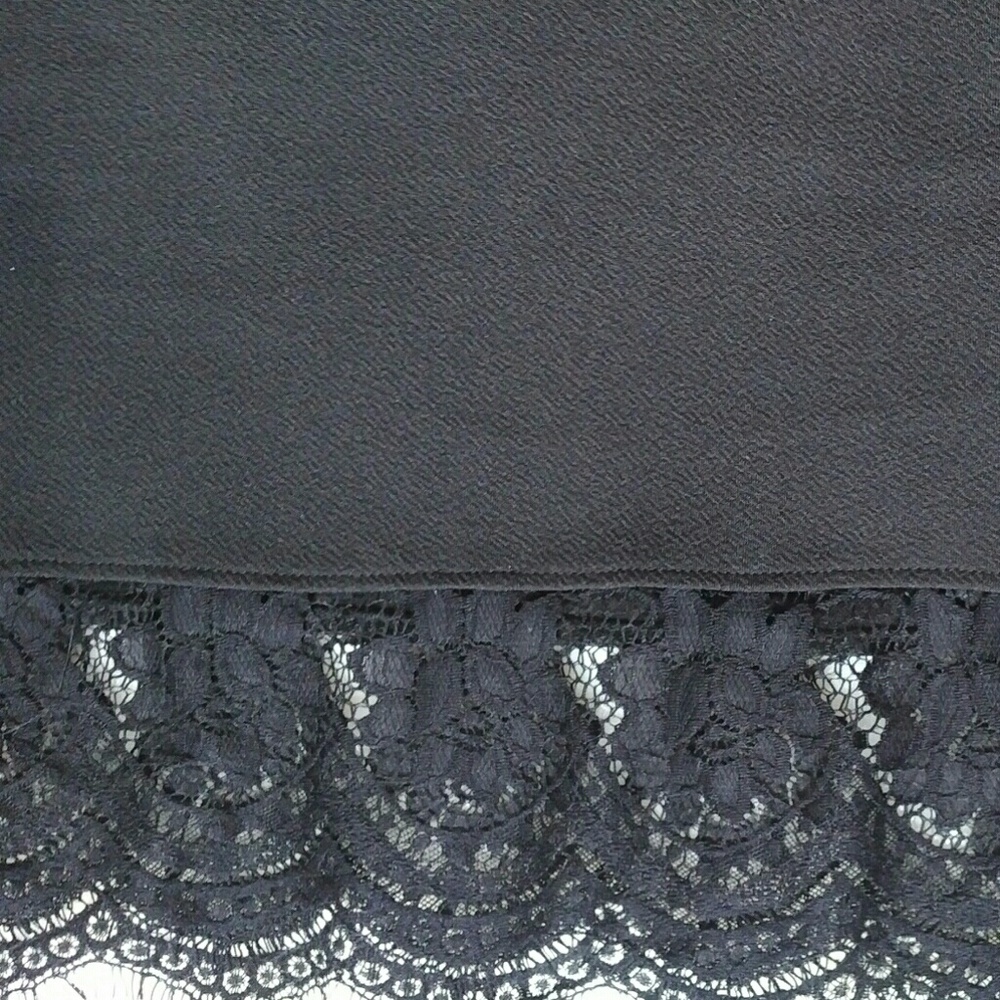 Lilian Plus Size Lace Trim Fitted Pencil Skirt - Picture 8 of 8